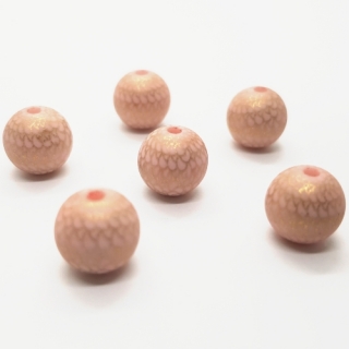 Plastový korálek zlatý, růžová sv., 10mm (2ks)