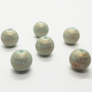Plastový korálek zlatý, modrá sv.,10mm (2ks)