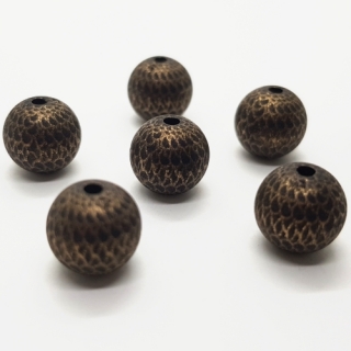 Plastový korálek zlatý, černá,10mm (2ks)