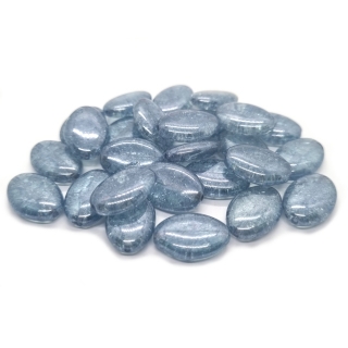 Praskané korálky, ovál, 11x16 mm, modrá (5ks)