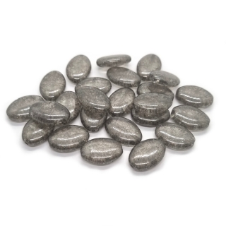 Praskané korálky, ovál, 11x16 mm, šedá (5ks)
