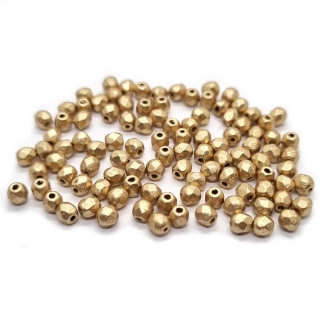 Ohňovky skleněné, 3mm, zlatá, 20ks