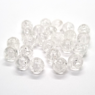 Korálky krakl, 8mm, transparent, 10ks