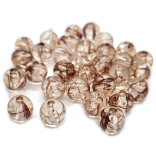 Korálky krakl, 8mm, hnědá, 10ks