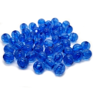Korálky krakl, 8mm, modrá královská, 10ks