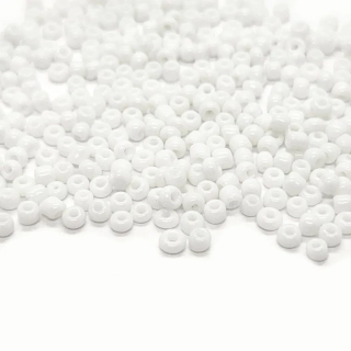 Rokajl skleněný, 2mm, bílá, 50g