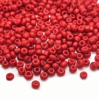 Rokajl skleněný, 2mm, červená, 50g