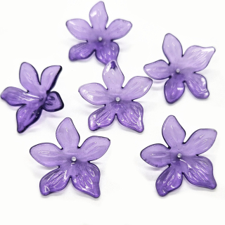 Plastová květina, 29mm, fialová purpura, 10ks