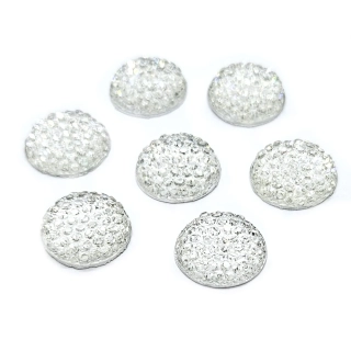 Kabošon, 12mm, stříbrná, 2ks