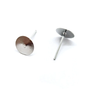 Puzeta vlepovací, 8mm, stříbrná (10ks)