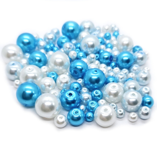 Skleněné voskové perly, MIX, 4-12mm, 50g