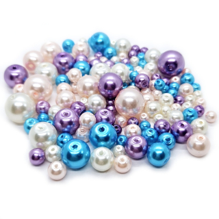 Skleněné voskové perly, MIX, 4-12mm, 50g