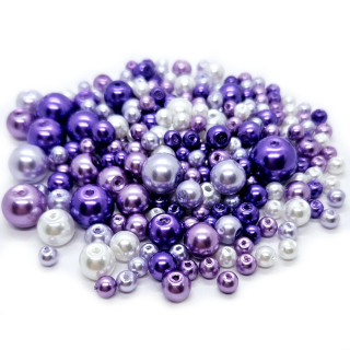 Skleněné voskové perly, MIX, 4-12mm, 50g