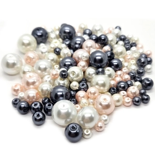 Skleněné voskové perly, MIX, 4-12mm, 50g