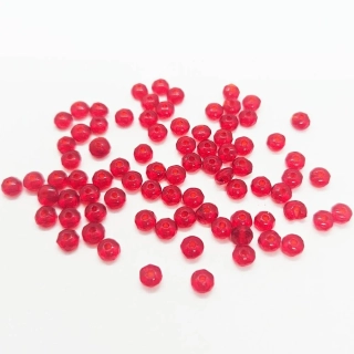 Korálky mačkané CZ, 4mm, červená 50ks