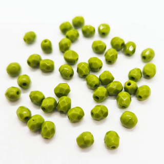 Korálky mačkané CZ, 4mm, zelená, 50ks