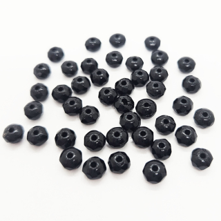 Korálky mačkané CZ, 4mm, černá, 110ks