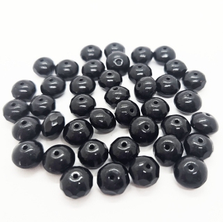Korálky mačkané CZ, 9mm, černá, 40ks
