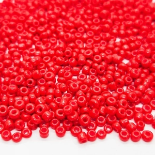 Rokajl skleněný, 2mm, červená sytá, 50g