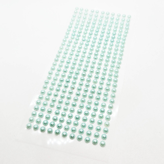 Samolepící perly, 4mm, modrá střední, 308ks