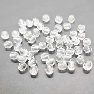 Korálky mačkané CZ, 3mm, čirá, 50ks