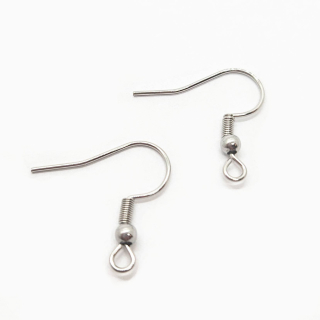 Afroháček z nerezové oceli, platina, 19mm, 10ks