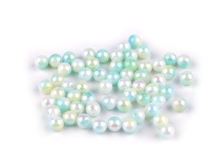 Plastový korálek mermaid, mint, 6mm, 50ks