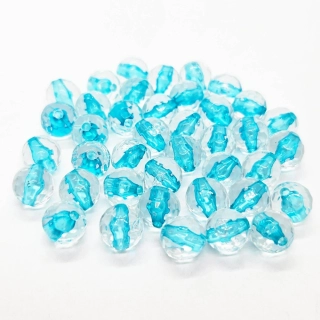 Korálek ploškovaný, 8mm, modrá, 20ks