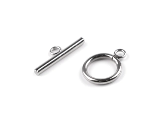 Zapínání americké nerezová ocel, 14mm, platina, 1ks