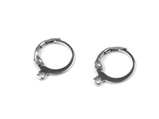 Náušnicové zapínání nerezová ocel, 12mm, platina, 2ks 