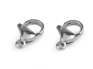 Karabina nerez ocel, 8x13mm, platina, 1ks