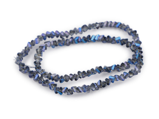 Skleněný triangl, 3mm, modrá tmavá, 130ks