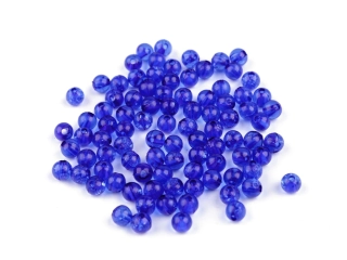 Korálky krakl, 6mm, modrá královská, 100ks