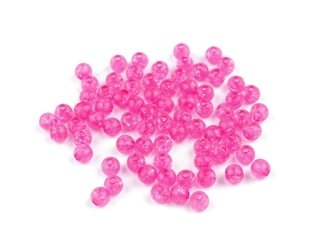 Korálky krakl, 6mm, růžová ostrá, 100ks