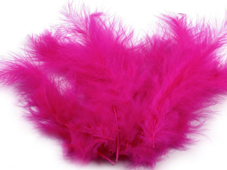 Pštrosí peří, 9-16cm, růžová pink, 20ks