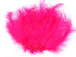Pštrosí peří, 9-16cm, růžová neon, 20ks