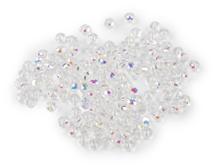 Ohňovky skleněné disk AB efekt, 4mm, transparent, 148ks