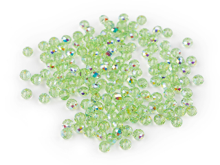 Ohňovky skleněné disk AB efekt, 4mm, zelená, 149ks