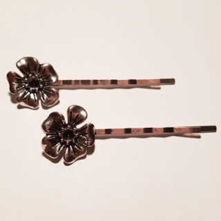 Vlasová sponka 18x16mm, stříbrná, 2ks