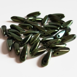 Jazýčky, 10x3mm, smaragdová, 40ks