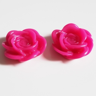 Kabošon růže, 18x18mm, růžová, 1ks