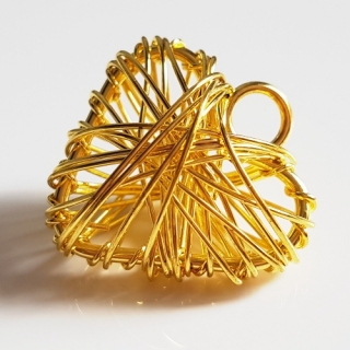 Přívěsek, 20x22mm, srdce, zlatá, 1ks
