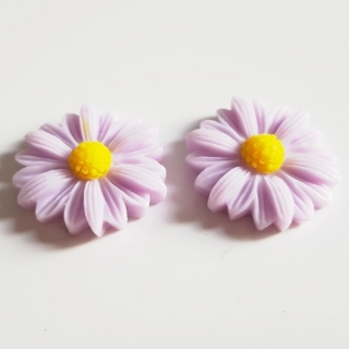 Kabošon květina, 20mm, fialová, 2ks