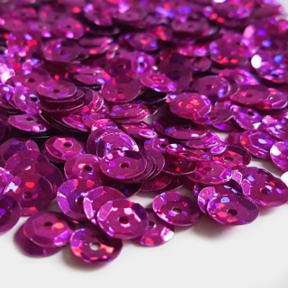 Flitry hologramové, 6mm, růžová ostrá, 10g