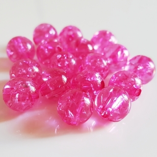 Korálky krakl, 10mm, růžová, 10ks