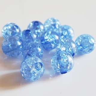 Korálky krakl, 10mm, modrá královská, 10ks