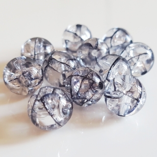 Korálky krakl, 12mm, černá, 10ks