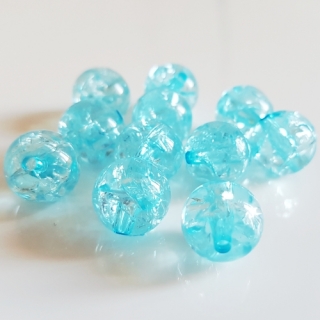 Korálky krakl, 12mm, azurová, 10ks