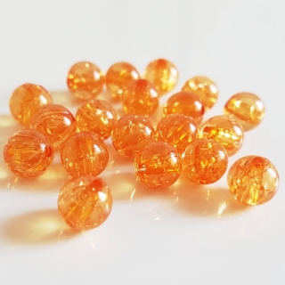 Korálky krakl, 8mm, oranžová, 10ks