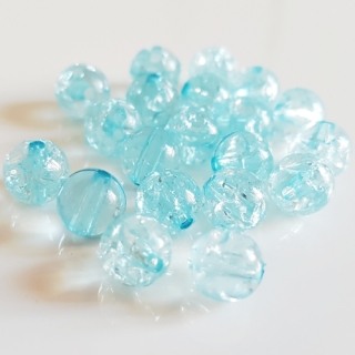 Korálky krakl, 8mm, azurová, 10ks
